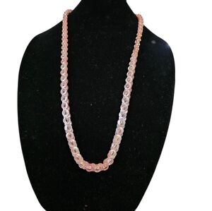 Vintage Studio Art Button Pink Pullover Neckl